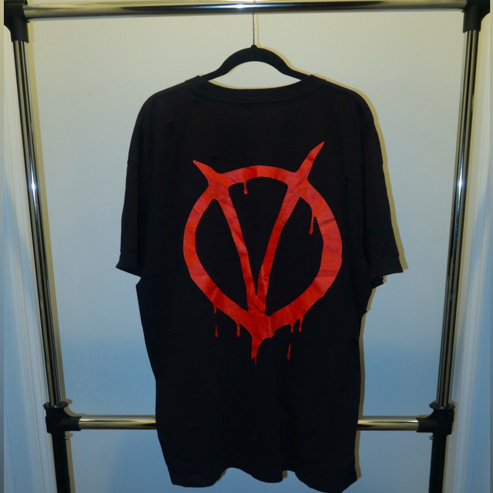 VLONE Black and Red Bad Habits Short Sleeve Tee